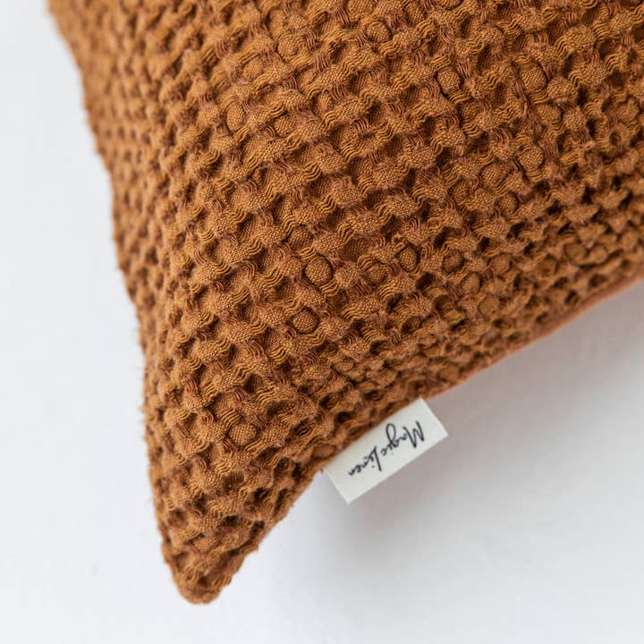MagicLinen - Wholesale Bedding Set - Reversible waffle linen duvet cover set in Cinnamon