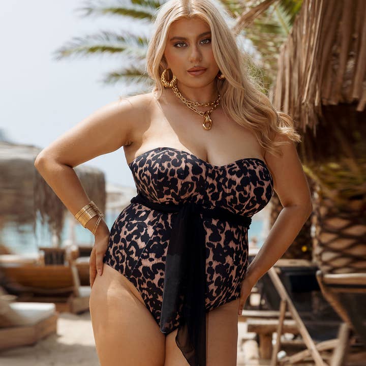 Plus Size Polymorphic One-piece Swimwear Plus Animal for wholesale on Faire8