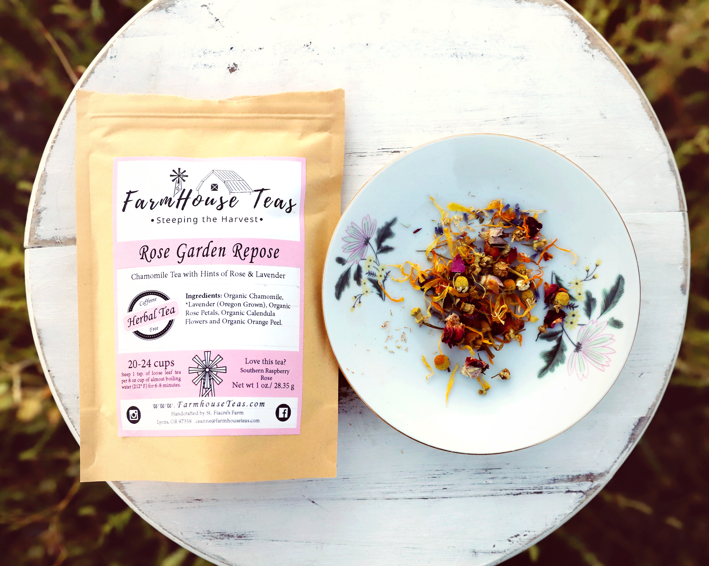 Farmhouse Teas - Wholesale Loose Tea - Rose Garden Repose | Herbal Loose Leaf Tea5