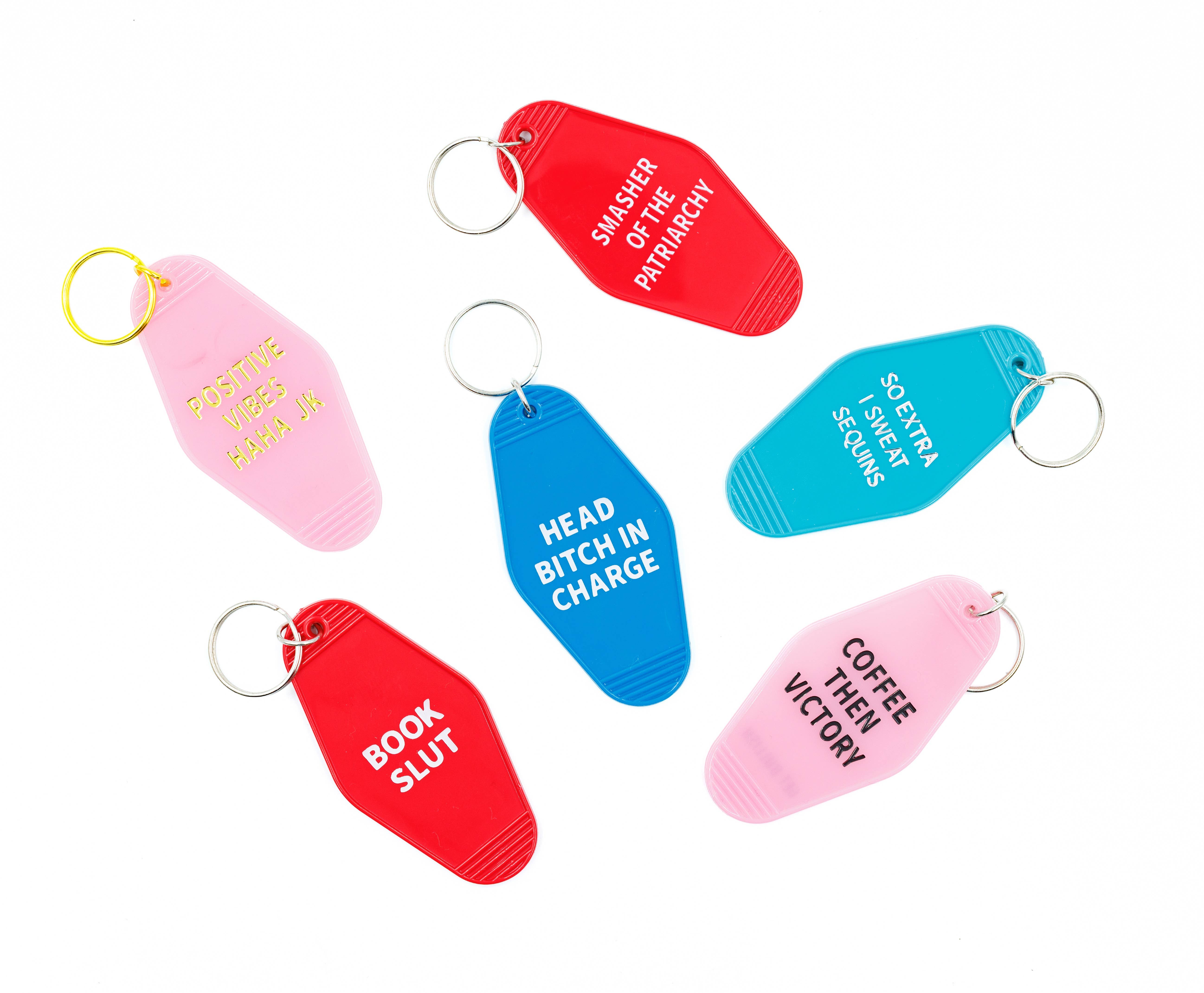 GetBullish - Wholesale Keychain - Women's - Coffee Then Victory Pink Motel Style Feminist Keychain5
