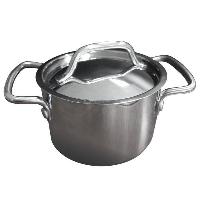 Cuivres de France-Baumalu - Wholesale Cooking Pot - Mini Dutch Oven 10 X 6.5cm Stainless Steel Look