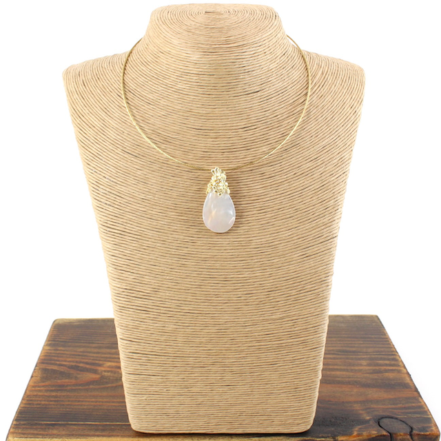 Pretty Persuasions - Wholesale Choker/Collar - N24187 Flower Motif Stone Charm Choker1