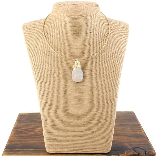 Pretty Persuasions - Wholesale Choker/Collar - N24187 Flower Motif Stone Charm Choker1