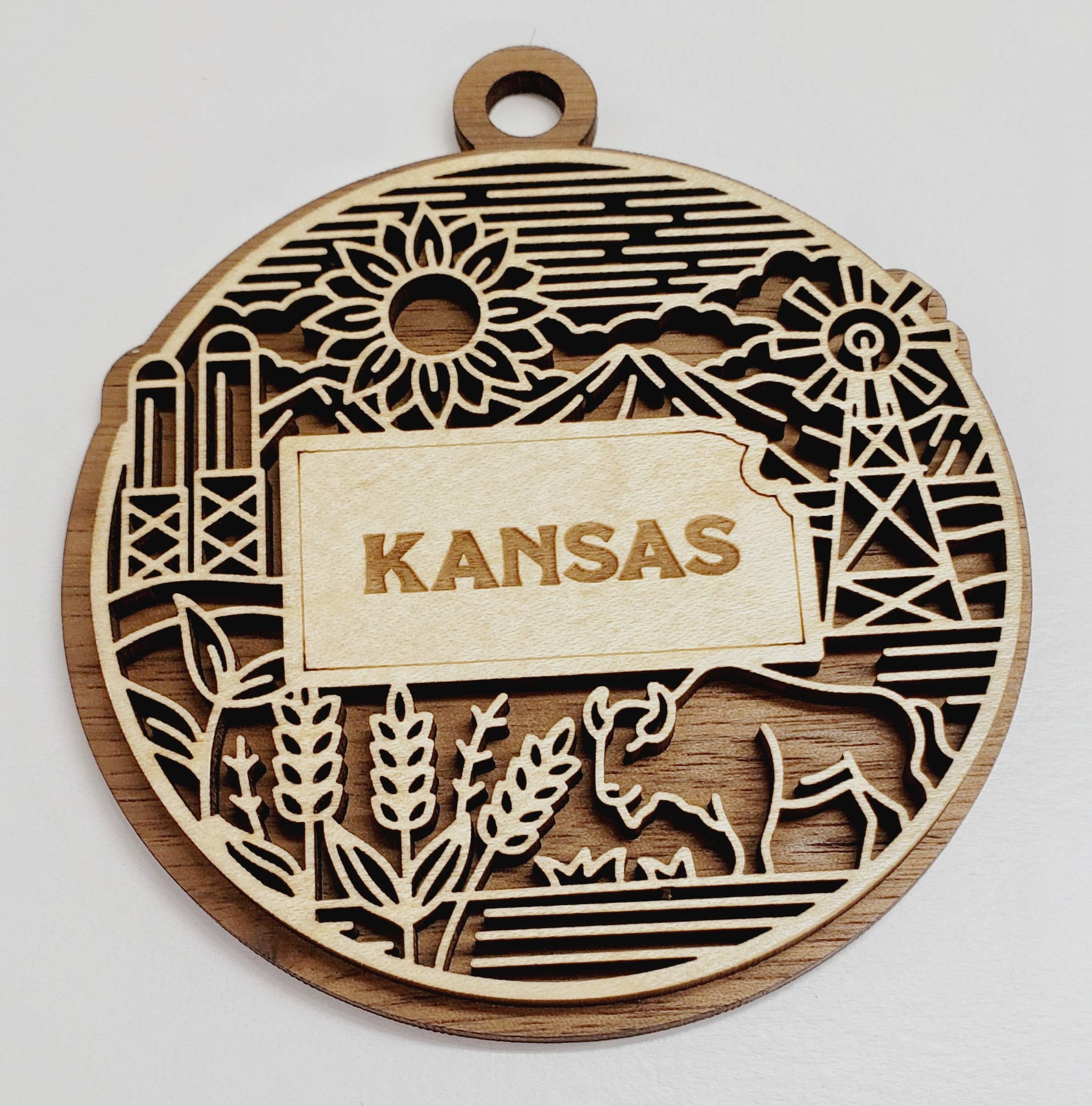 Ashley's Creations KS - Wholesale Ornament - Kansas State Heritage Ornament1