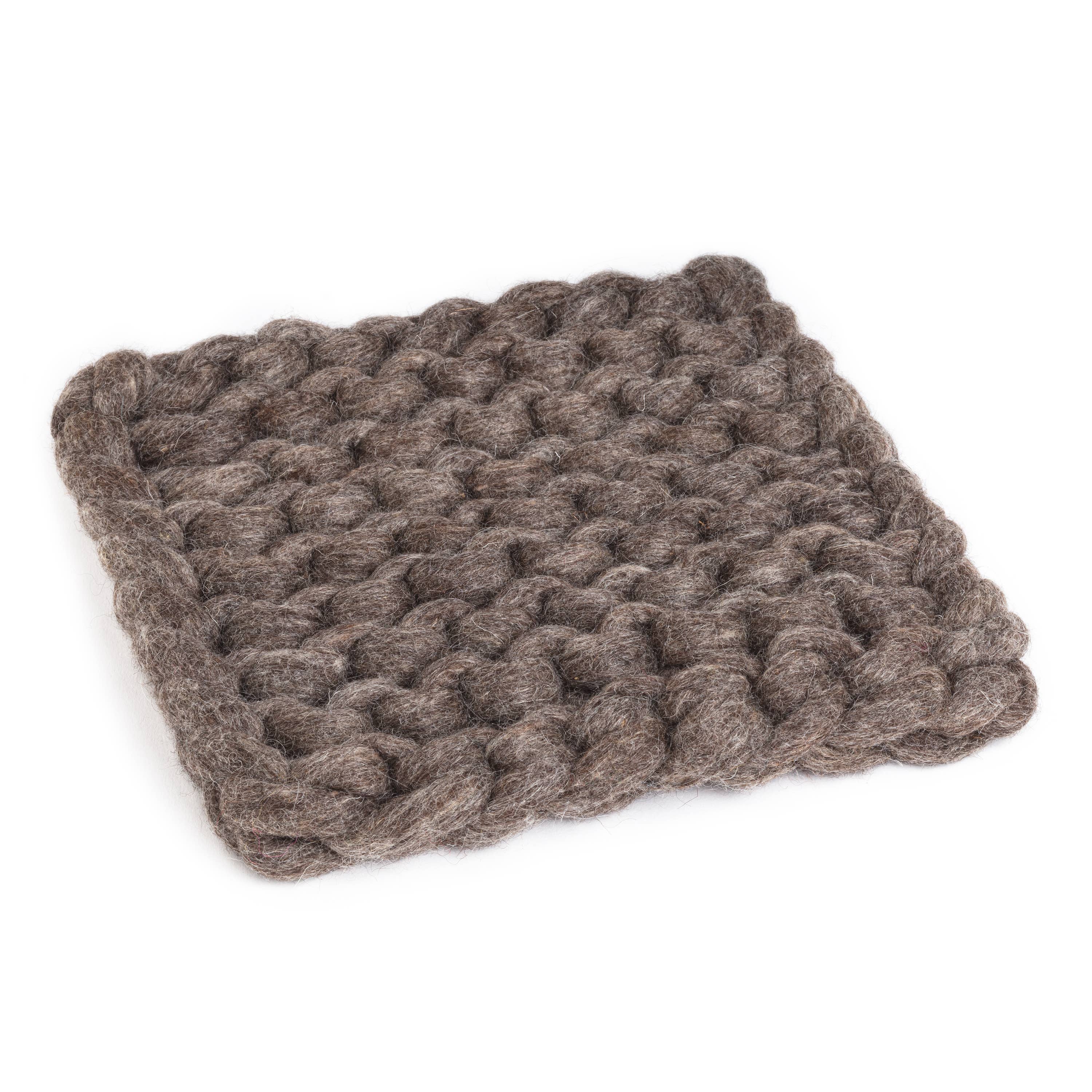 Abbott - Wholesale Trivet - Chunky Knitted Trivet-Taupe-8"Sq-30930