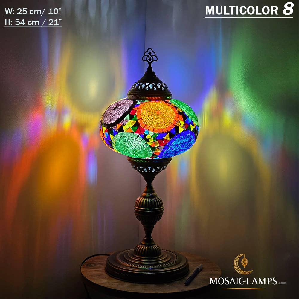 Mosaic Lamps - Wholesale Accent/Desk Lamp - 10+ Colors - Turkish Mosaic X Large Globe Table Lamp, Marrak51