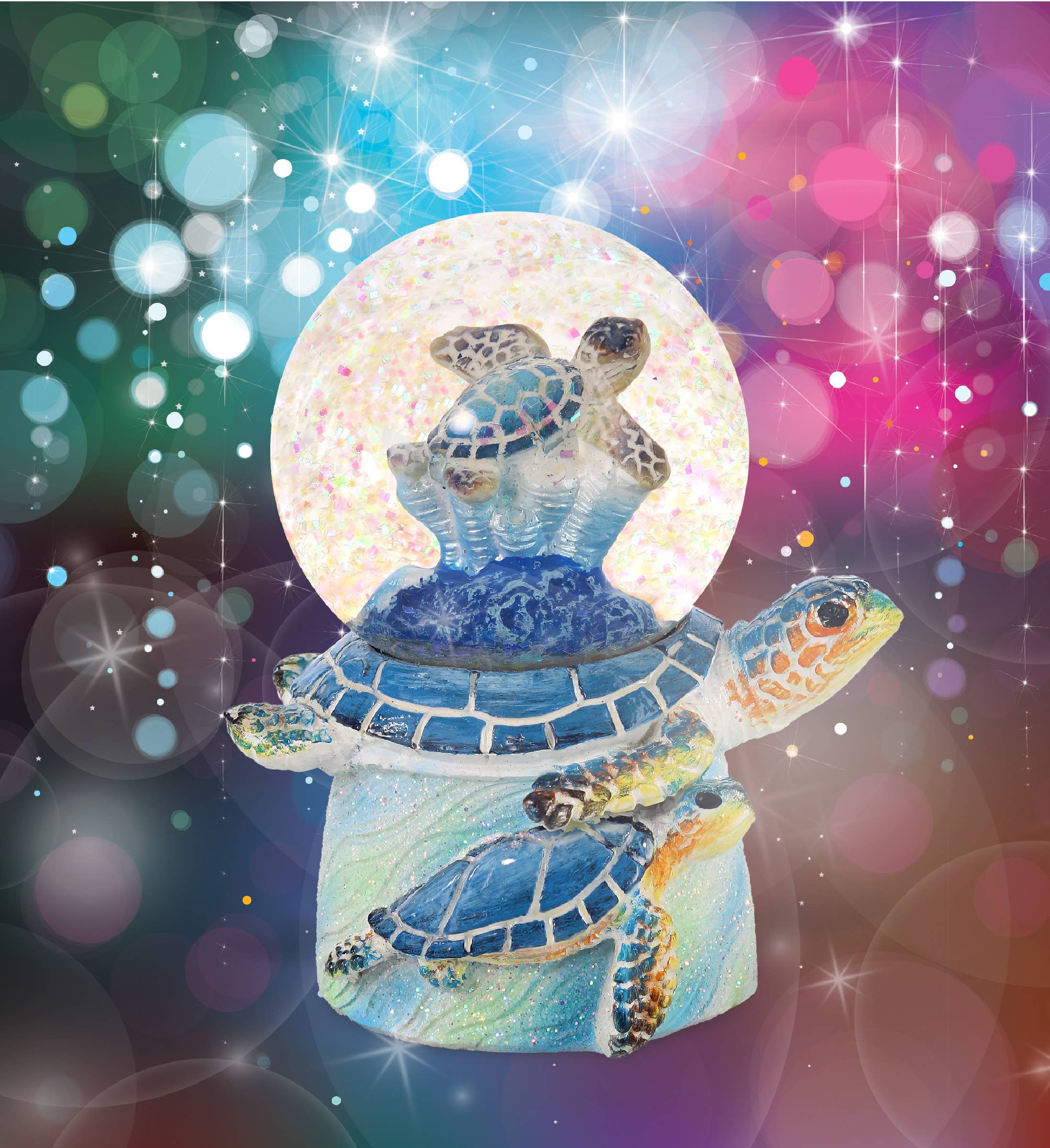 Cota Global - Wholesale Snow Globe - Snowglobe - Blue Sea Turtle Stack 45Mm4