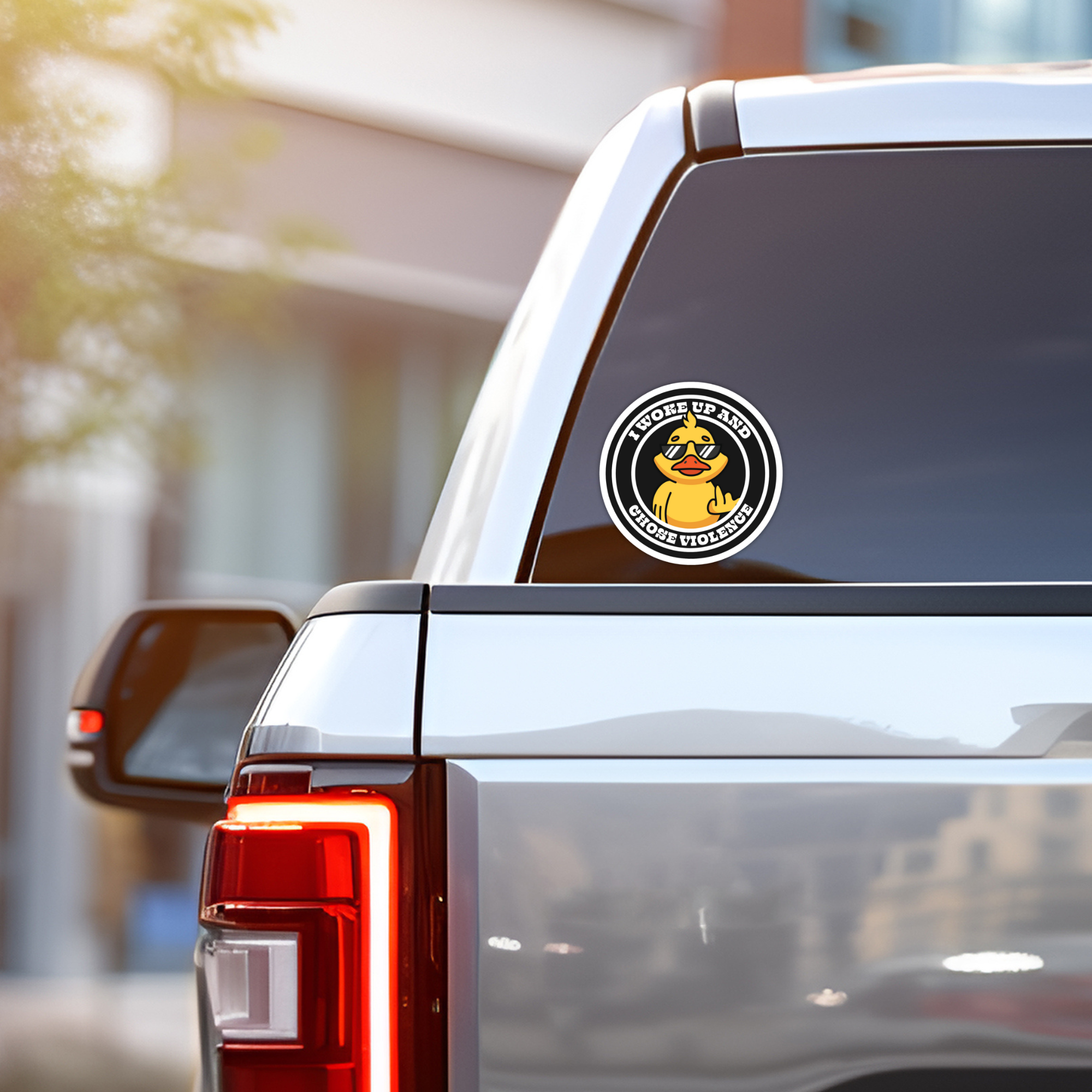 Coyote Color - Wholesale Sticker - Funny Redneck Sticker "I Woke Up & Chose Violence" Duck8
