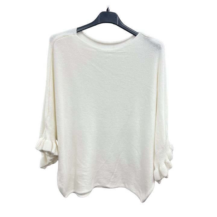 Miss Bold - Wholesale Knit top – Women's - Italian Soft Knit 3/4 Frill Sleeve Jumper Top3