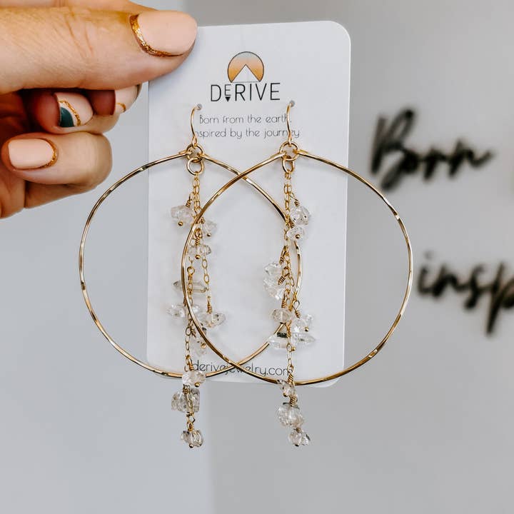 Verzauberte Herkimer-Diamant-Ohrringe für den Großhandel von Derive Jewelry