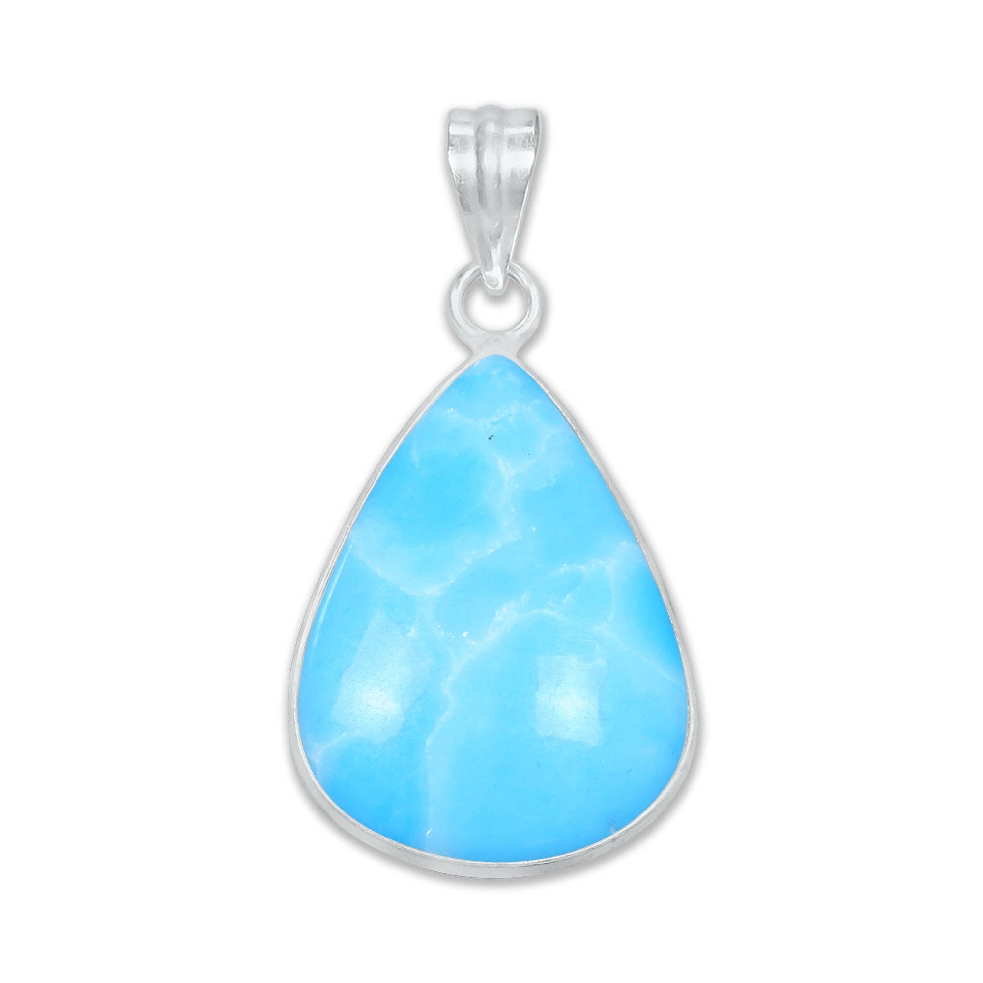 Handmade Jewels - Wholesale Individual Charm/Pendant - Larimar (Created) Minimalist Pendants -  Handmade, Silver-Plated Brass, Wholesale Fashion Jewelry7