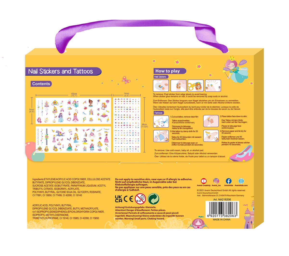 DAM - Wholesale Temporary Tattoo - Kids - Avenir - Nail Stickers And Tattoos PRINCESS4