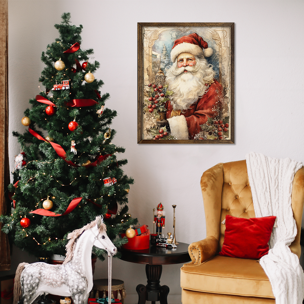 Jarmz Designs - Vente Art mural pour les fêtes - CADRE TIMBERLAND VINTAGE SANTA1