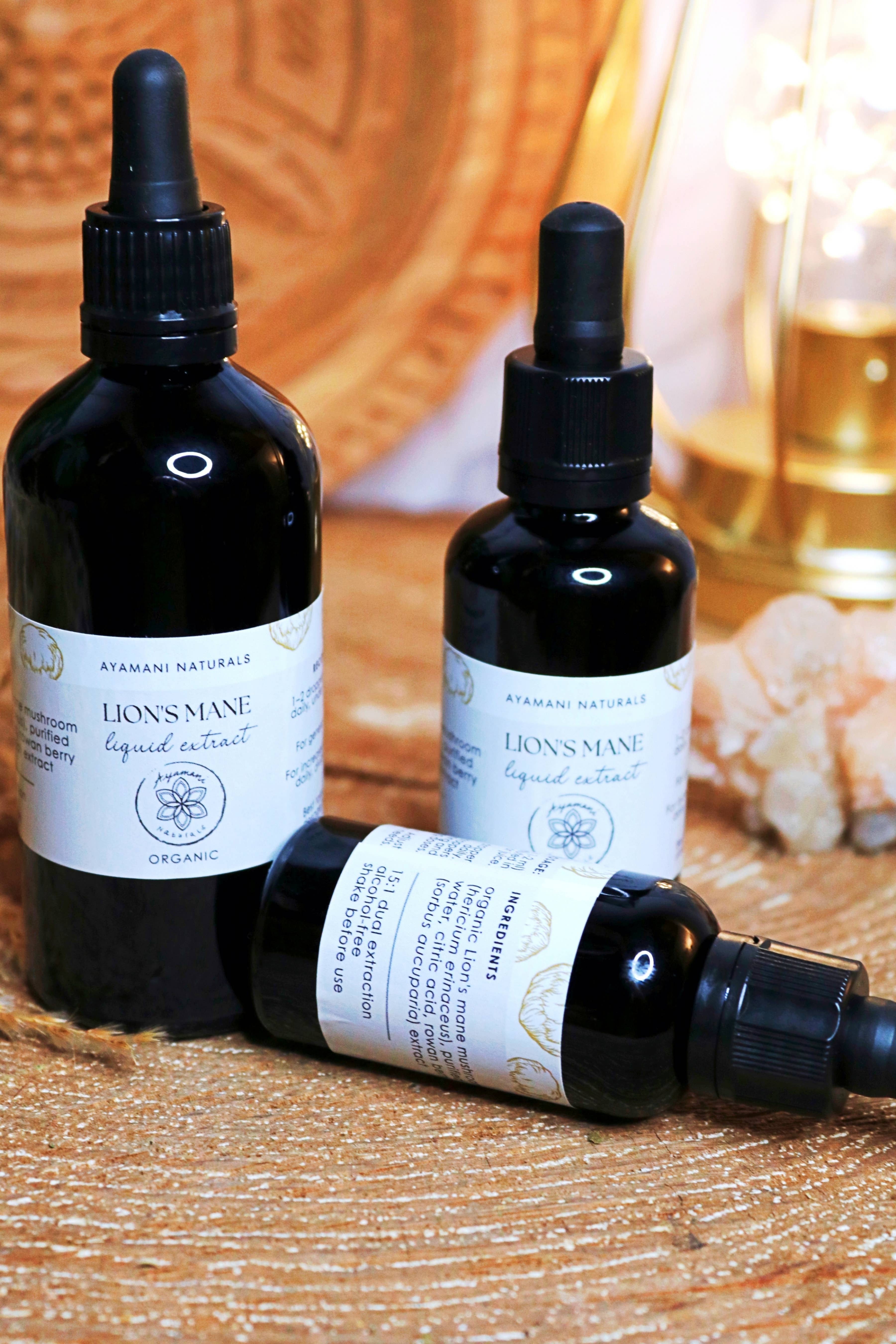 Ayamani Naturals – wholesale Tincture – Lion's Mane 15:1 Liquid Extract Alcohol Free | ORGANIC9