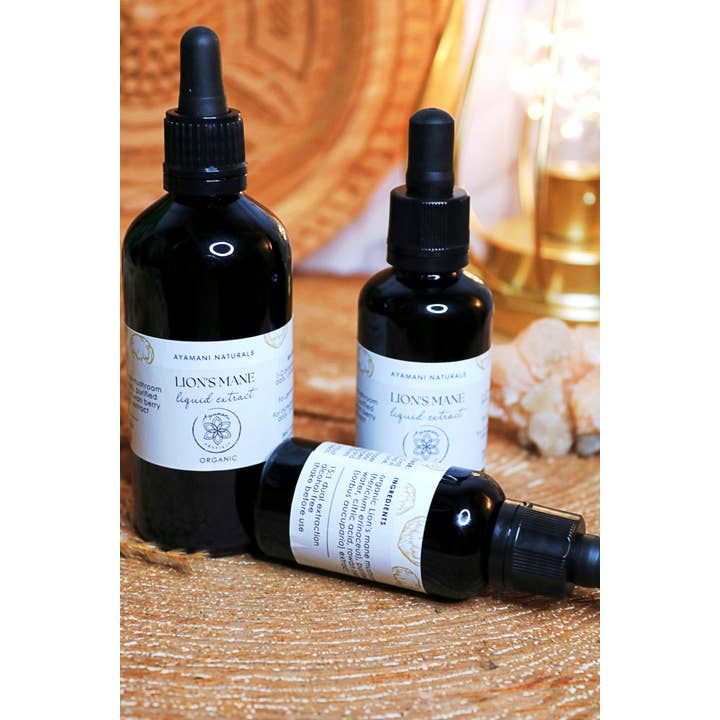 Ayamani Naturals - Vendita all'ingrosso Tinture - Estratto liquido Lion's Mane 15:1 senza alcool | BIOLOGICO9