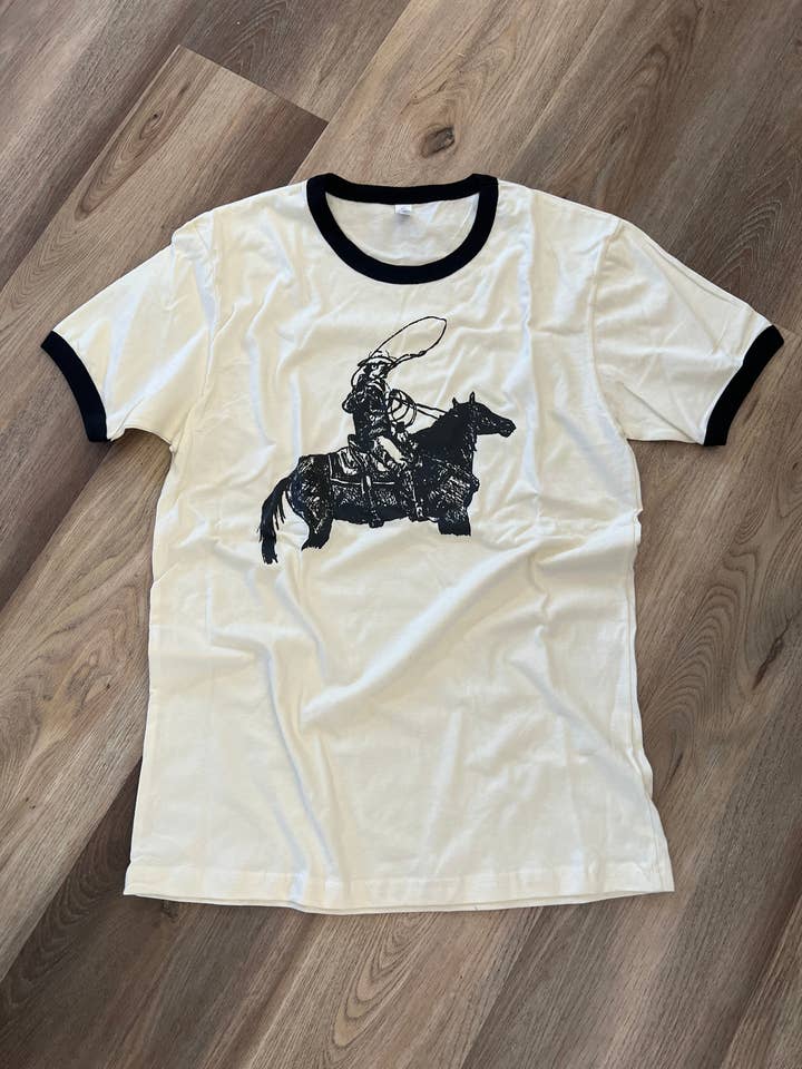 Cowboy Ringer TShirt for wholesale by SRM Custom Art & Design