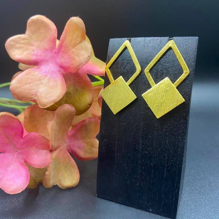 Pendiente XUL bañados en oro para venta al por mayor de LA MAR