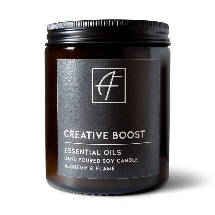 Vela de aceite esencial Creative Boost, 170 g | Vela con mecha de madera para venta al por mayor de Alchemy and Flame