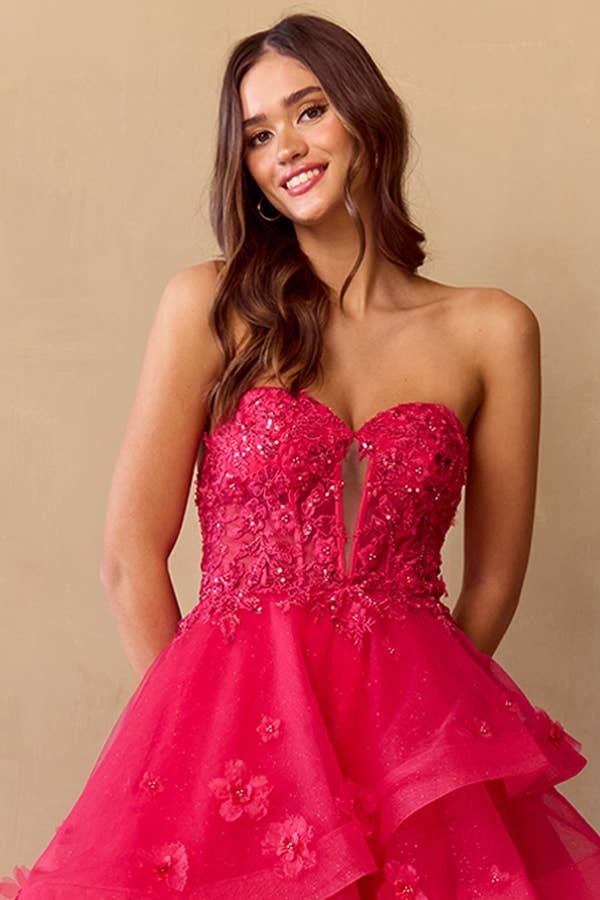 Babyfox Apparel - Vente Robe de soirée – femme - Robe bustier embellie en ligne A avec décolleté en cœur9