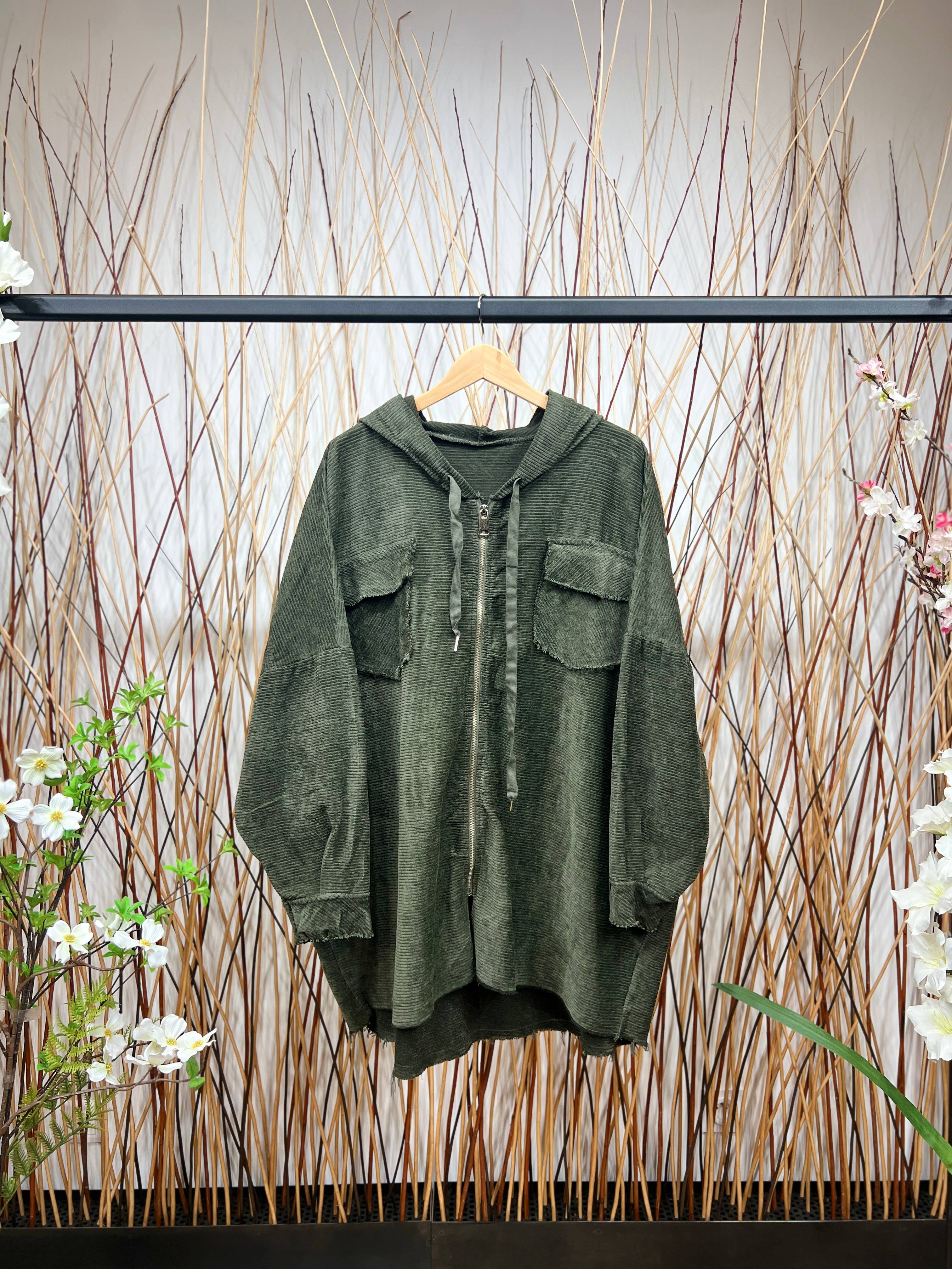 L'Emotion - Wholesale Hoodie - Women's - Velvet Pleated Velvet Worn Effect Wide Zip Hoodie4