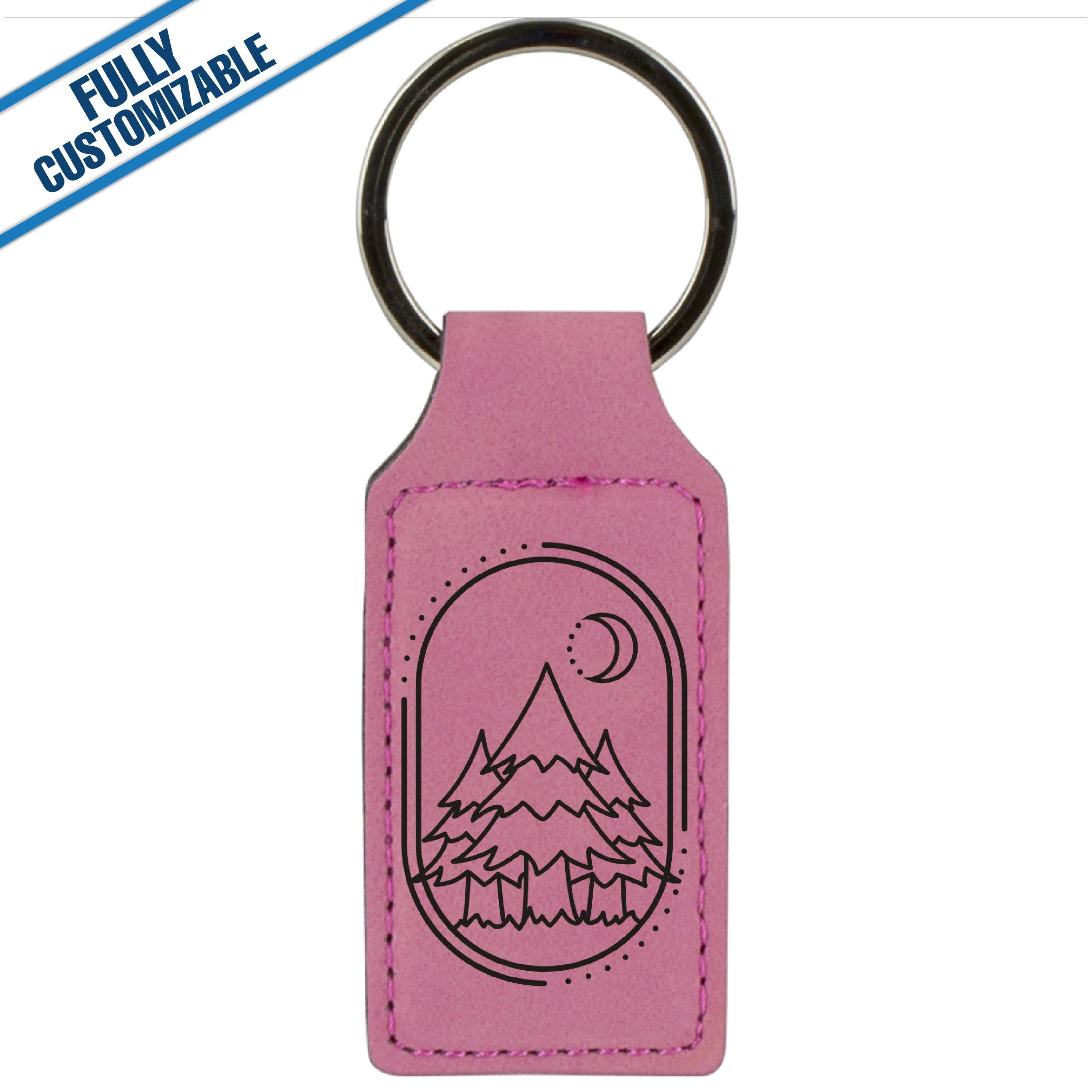 GiftWorksPlus - Vente Porte-clés – unisexe - Porte-clés rectangulaire en similicuir gravé - Entièrement personnalisable6