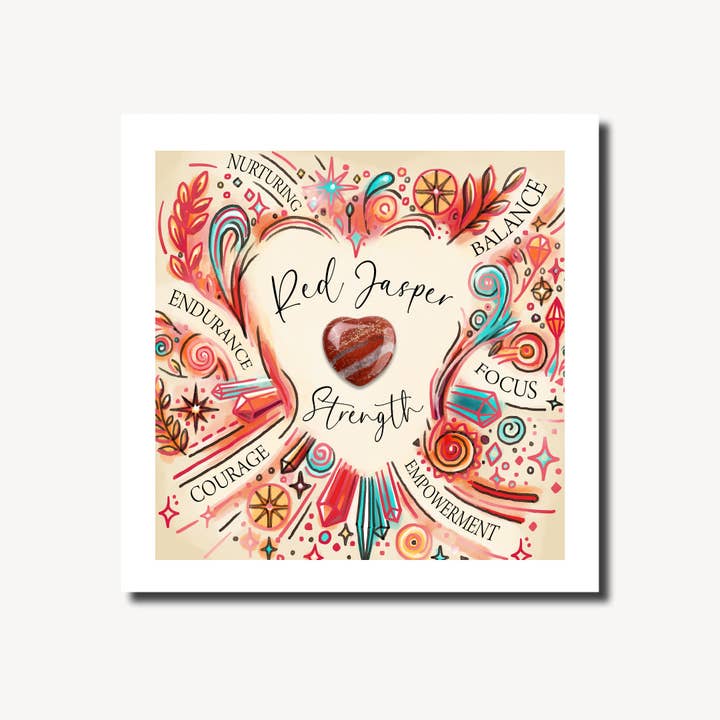 Red Jasper | Sybil Love | Wellbeing Card for wholesale by Marina B