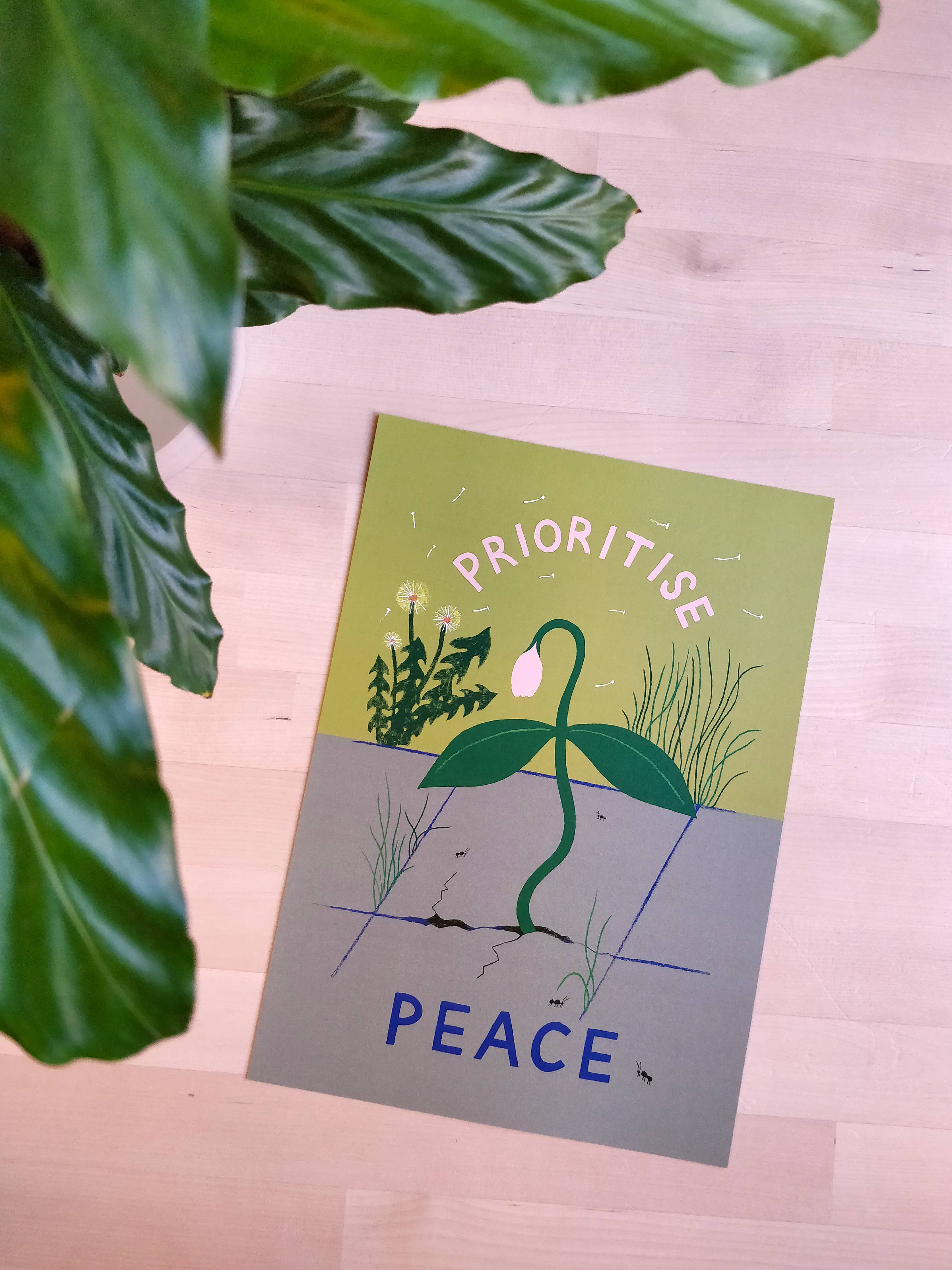 Lucy Scott Illustration - Wholesale Art Print - Prioritise Peace Print, Mindful Wellbeing Wall Art5