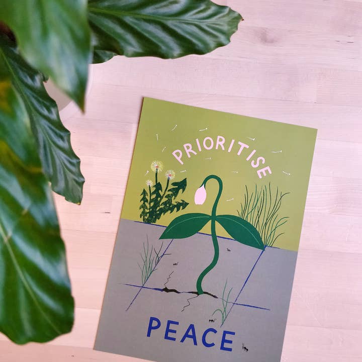 Lucy Scott Illustration - Wholesale Art Print - Prioritise Peace Print, Mindful Wellbeing Wall Art5