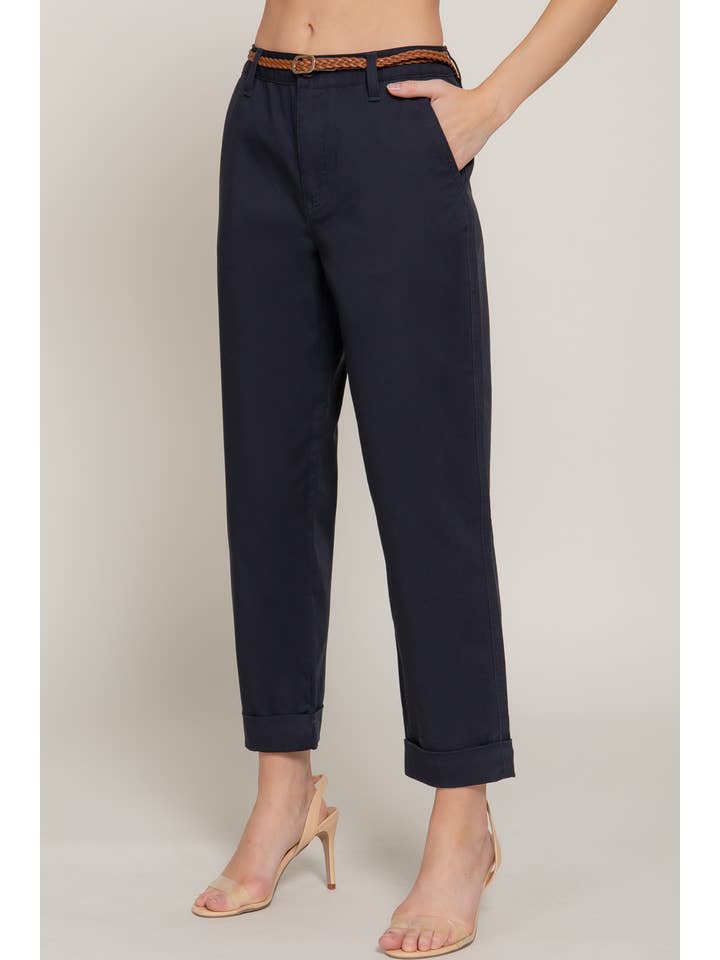 Active Basic | Active USA - Wholesale Pants - Women's - Chino Pants with Braided Belt21