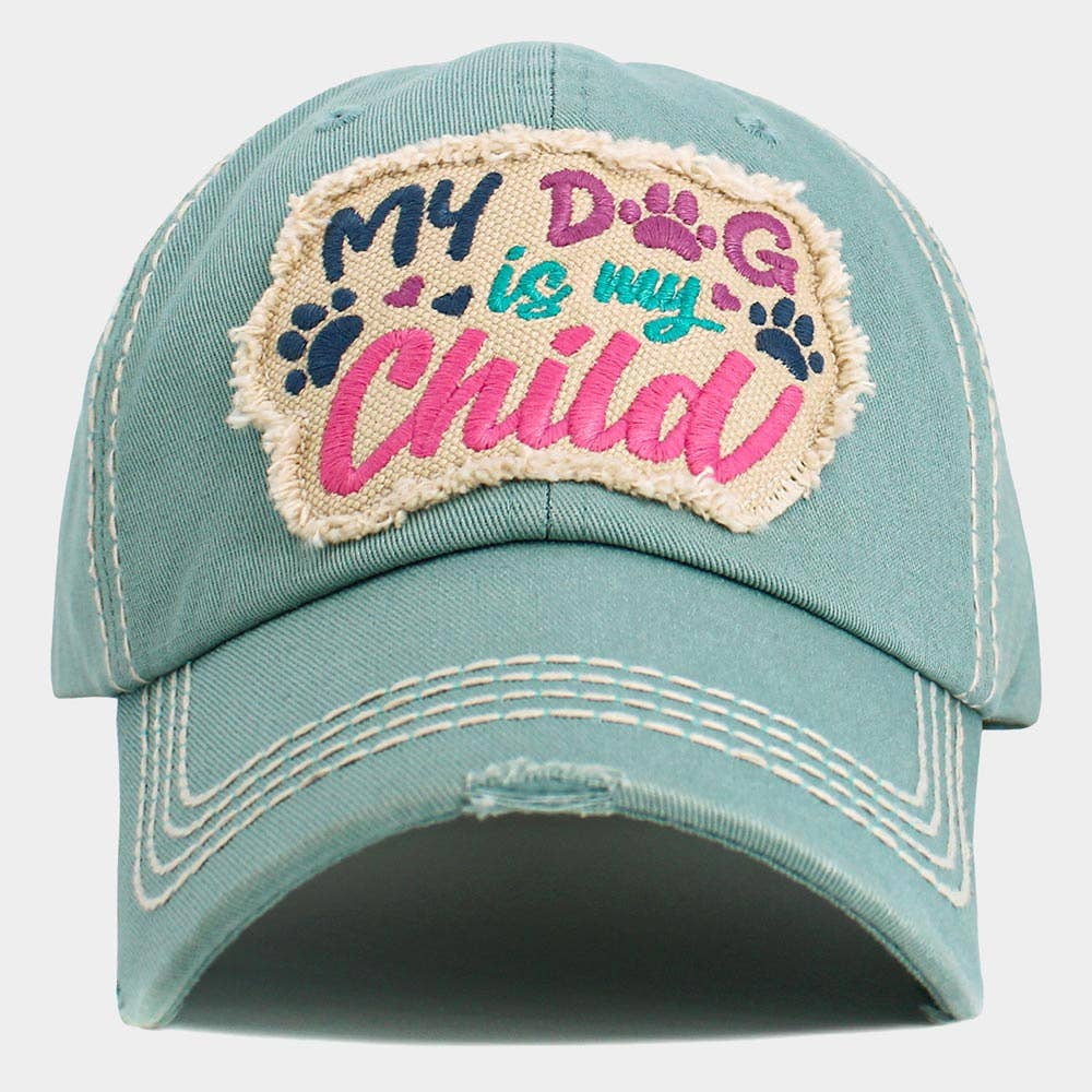 Sensibling Corp. - Wholesale Baseball Cap - Women's - MY DOG IS MY CHILD Message Vintage Baseball Cap
9