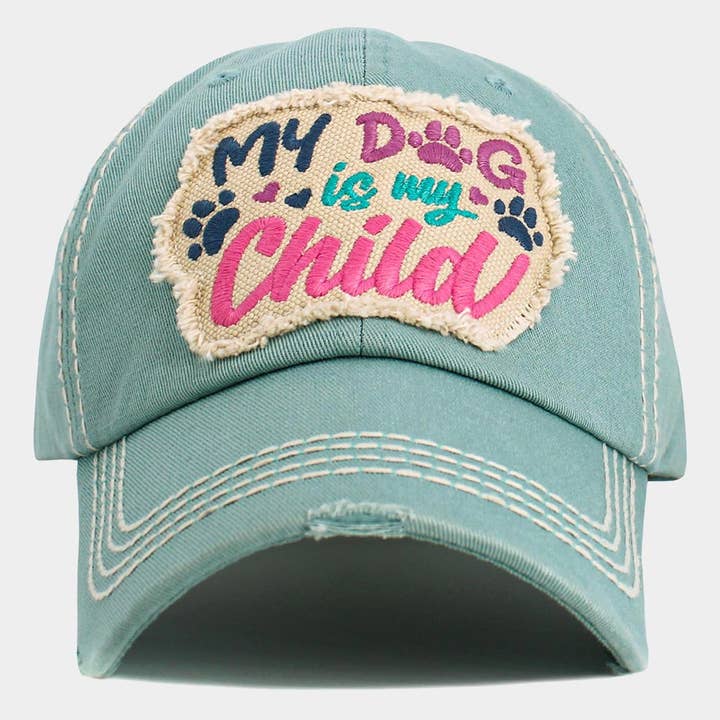 Sensibling Corp. - Wholesale Baseball Cap - Women's - MY DOG IS MY CHILD Message Vintage Baseball Cap
9