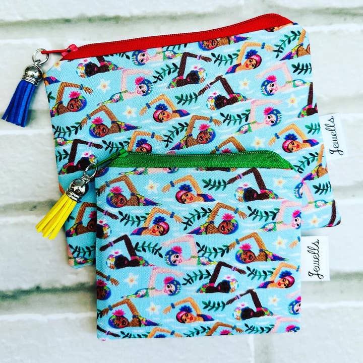 Jewells - Wholesale Coin Purse - Women's - Synchronised Swimmer fabric coin purse pouch 2 sizes