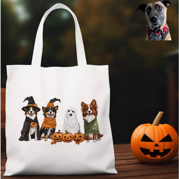 Storms Style - Wholesale Tote Bag - Unisex - Halloween Dog Tote Bag - 30 breeds1