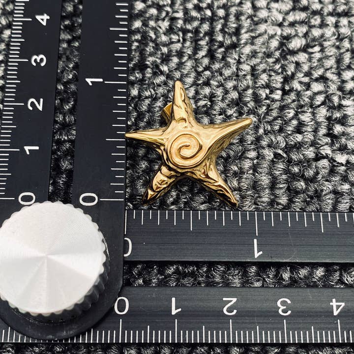 Mio Queena – Brincos de pino por atacado – Brincos Postes Pentagram Vortex 18K banhados a ouro 18K - FGS3