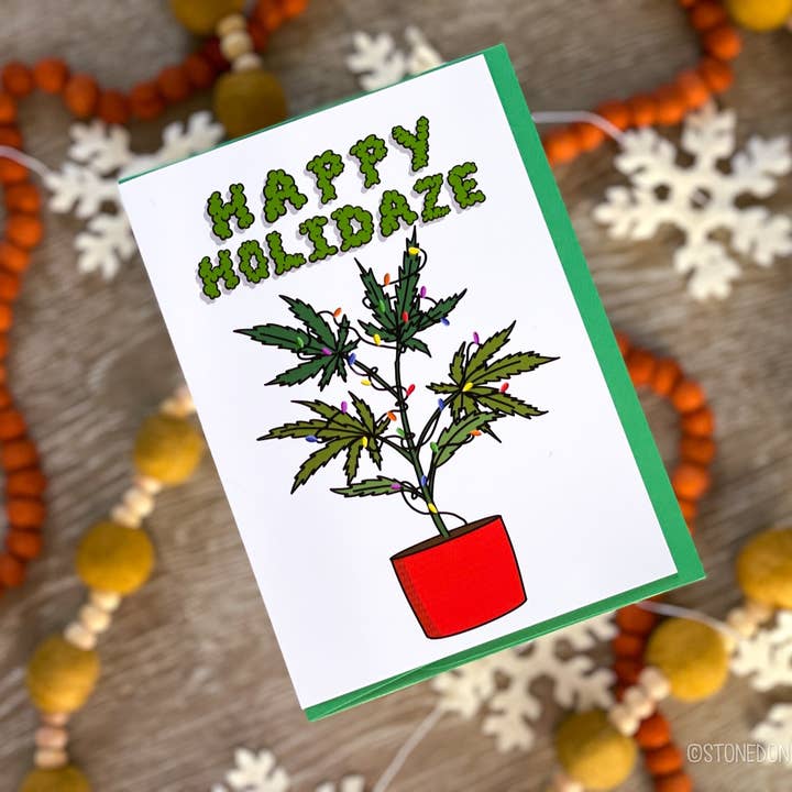 Stone Donut Design, LLC – wholesale Julkort – Glad Helg Cannabis Julkort av StoneDonut Design1