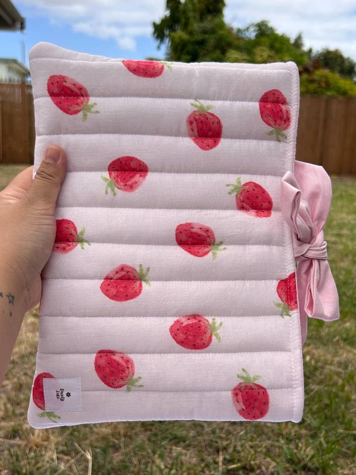 Handmade Quilted Book & Kindle Sleeves - Floral & Strawberry for wholesale by DaintyLuxeAU