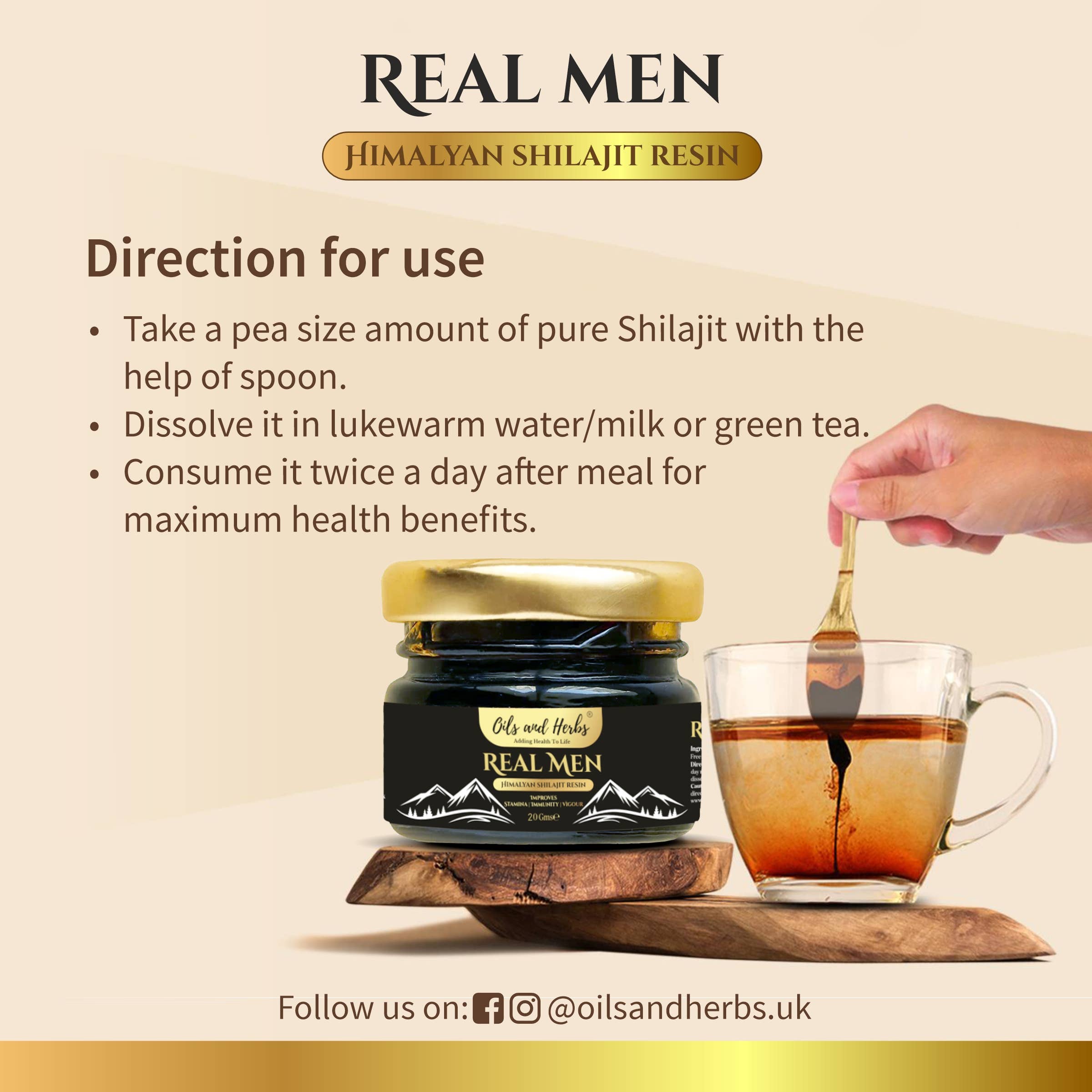 Oils and Herbs UK – Engroshandel Kosttilskud og vitaminer – Real Men Himalaya Shilajit Harpiks – 100 % ren – laboratorietestet2