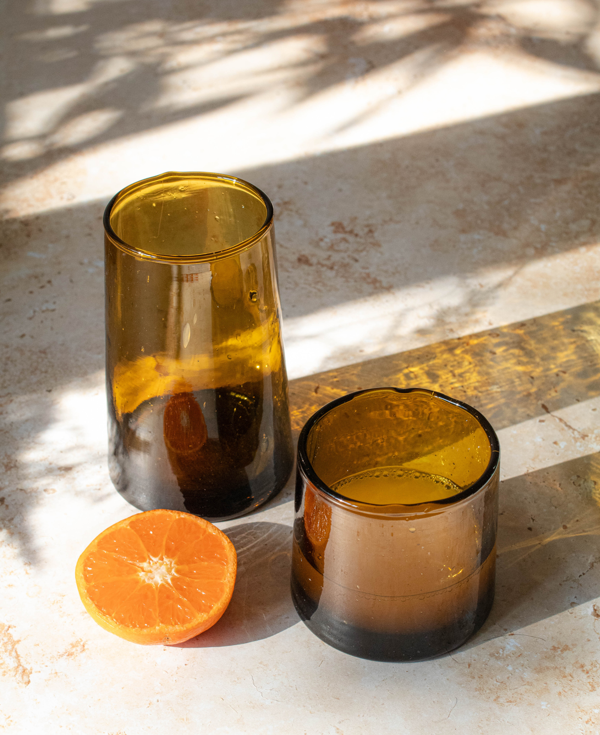 Maison Berber - Wholesale Drinking Glass/Cup - Moroccan Beldi Glasses Set of 6 - Amber 1
