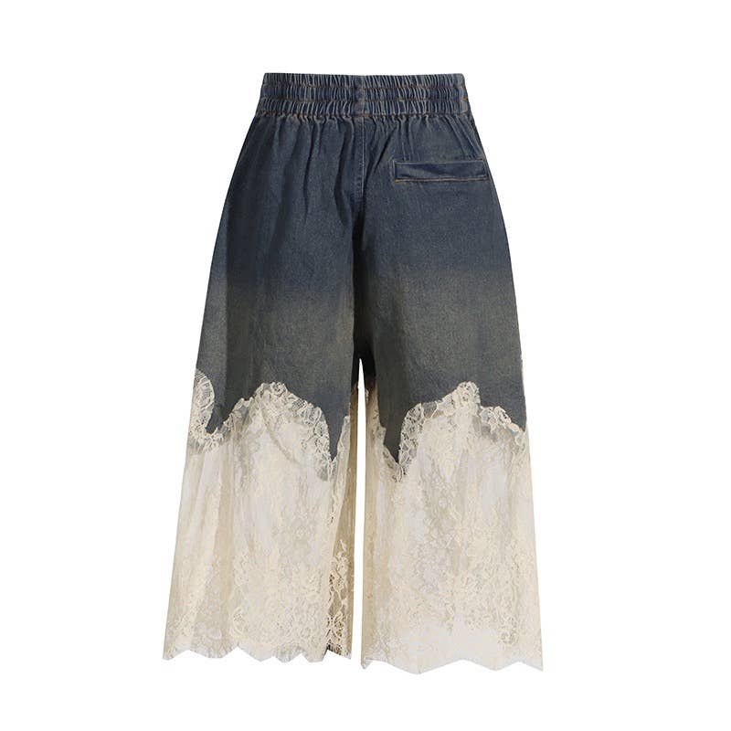 Multi Colored SET8-1 Sexy Lace Suspender Top & Denim Shorts Set for wholesale on Faire4