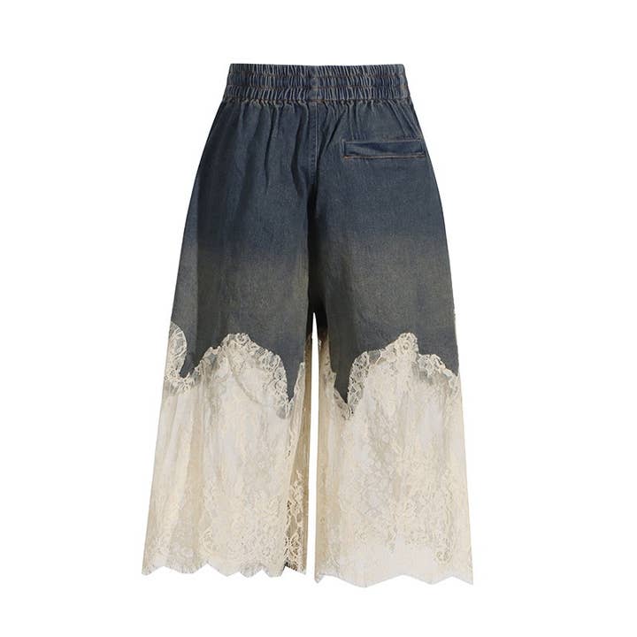 Multi Colored SET8-1 Sexy Lace Suspender Top & Denim Shorts Set for wholesale on Faire4