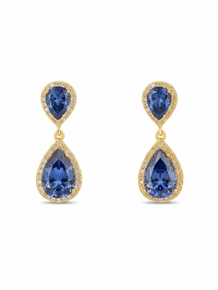Odette Teardrop Tanzanite Earrings Gold for wholesale by Latelita