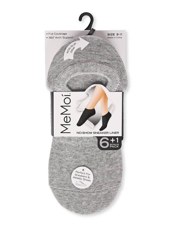 Infinity Classics International Inc. - Wholesale Socks - Women's - No Show Cotton Blend Sneaker Liner 7 Pair Pack
