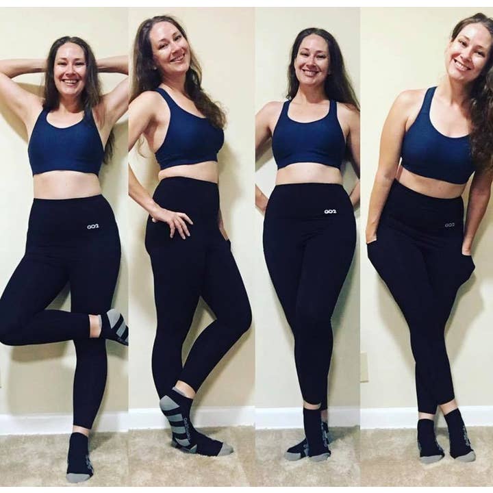 Go 2 Socks - Wholesale Athletic/Lounge Leggings - Women's - Compression Leggings|High Waist Tummy Control Pockets Black3