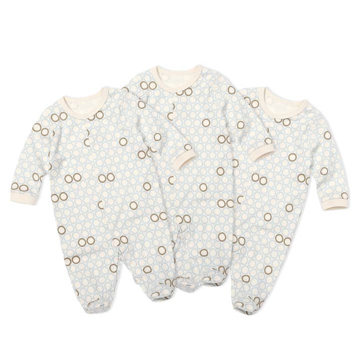 Organic Newborn Footie Bodysuit (3 Pack) - Blue Ladybug for wholesale by WithOrganic