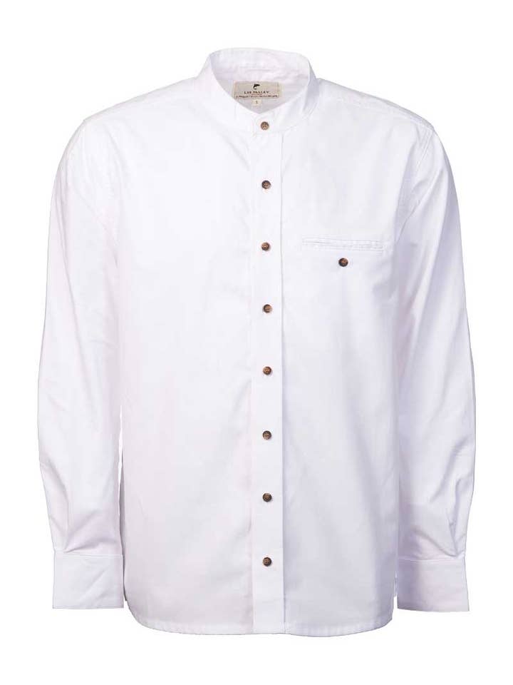 Lee Valley Ireland - Wholesale Button Down Shirt - Men's - Grandfather Shirt Comfort Cotton Optic White (FL43)5