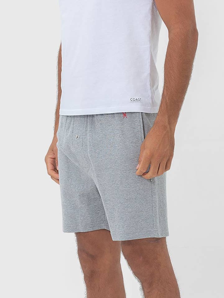 Barcelona Mens Lounge Shorts - Grey for wholesale by Coast Clothing Co