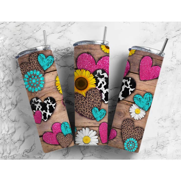 Western Heart Tumbler for wholesale by Charm Boutique & Designs