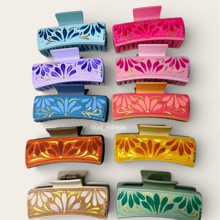 El Retoñito - Wholesale Hair Clip - Women's - Hand-painted Hair Claw Clips0