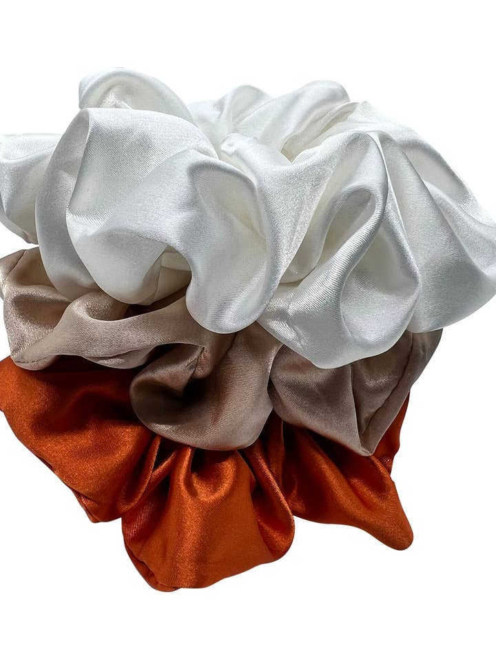 3-pack lichte mix zachte satijnen scrunchies voor wholesale door NARCES