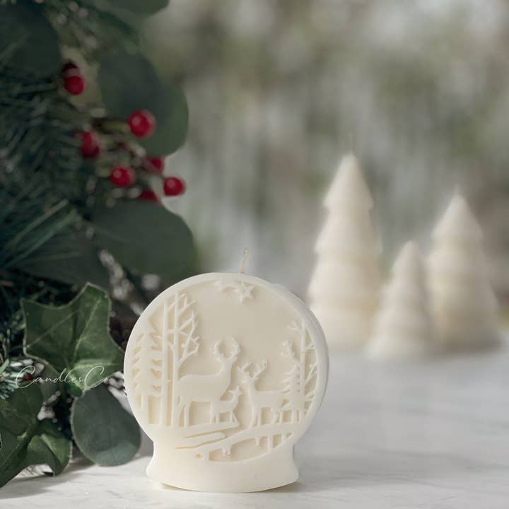 White Holiday Snow Globe for wholesale on Faire3